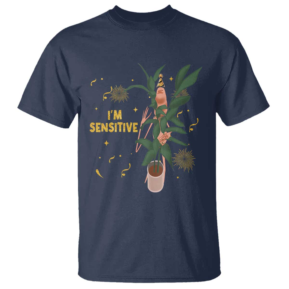 Funny Marcus The Worm New Year T Shirt I Am Sensitive NYE Party Firework TS11 Navy Print Your Wear
