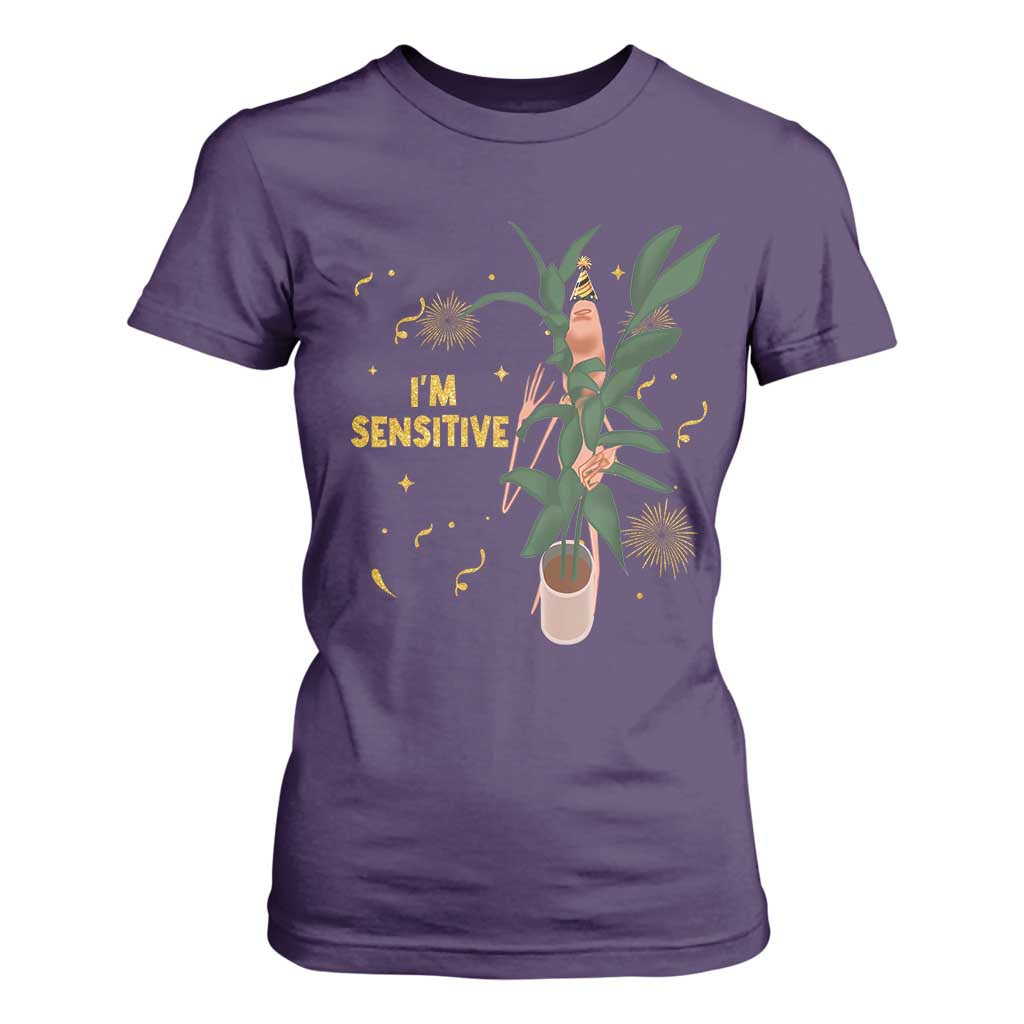 Funny Marcus The Worm New Year T Shirt For Women I Am Sensitive NYE Party Firework TS11 Purple Print Your Wear