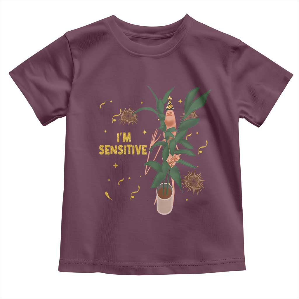 Funny Marcus The Worm New Year Toddler T Shirt I Am Sensitive NYE Party Firework TS11 Maroon Print Your Wear