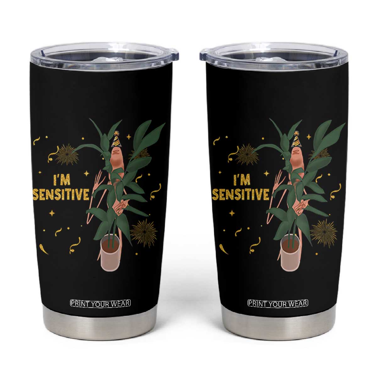 Funny Marcus The Worm New Year Tumbler Cup I Am Sensitive NYE Party Firework TS11 Black Print Your Wear