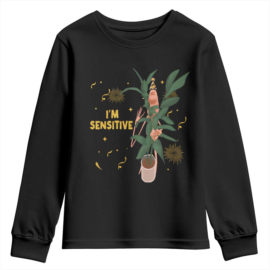 Funny Marcus The Worm New Year Youth Sweatshirt I Am Sensitive NYE Party Firework TS11 Black Print Your Wear
