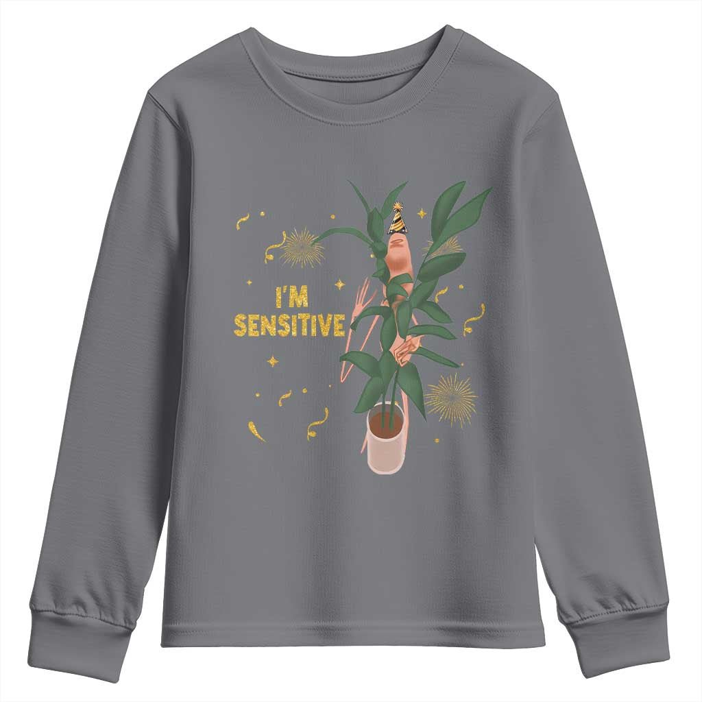 Funny Marcus The Worm New Year Youth Sweatshirt I Am Sensitive NYE Party Firework TS11 Charcoal Print Your Wear