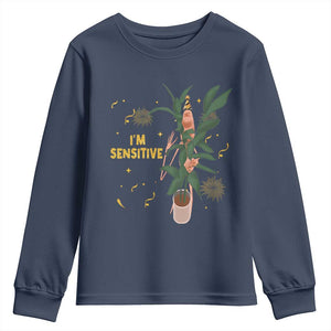 Funny Marcus The Worm New Year Youth Sweatshirt I Am Sensitive NYE Party Firework TS11 Navy Print Your Wear