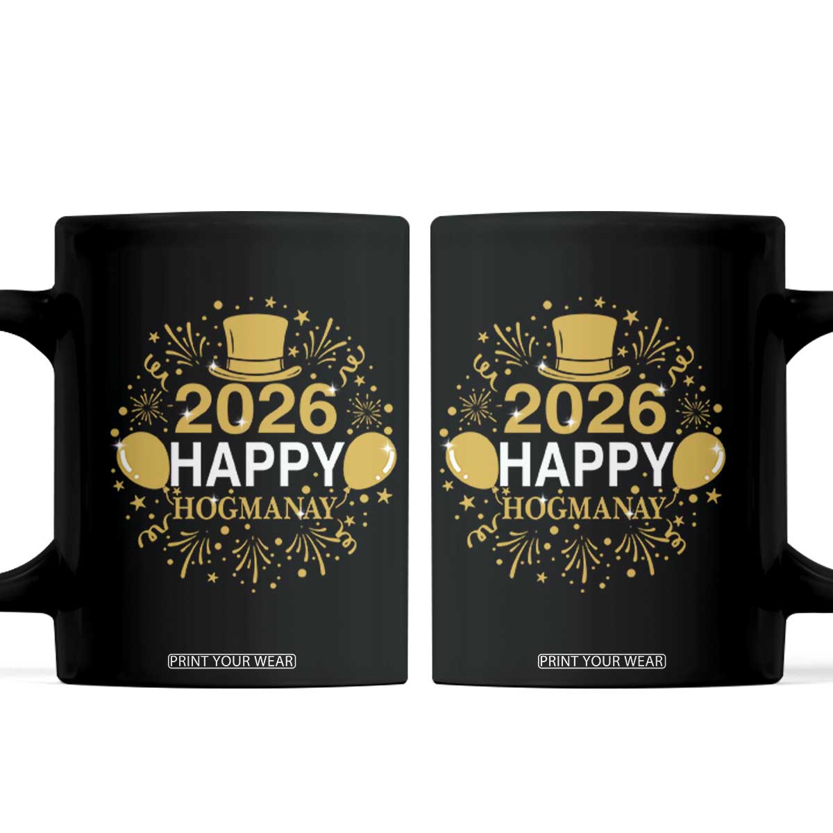 Scottish New Year 2026 Coffee Mug Happy Hogmanay NYE Party TS11 Black Print Your Wear