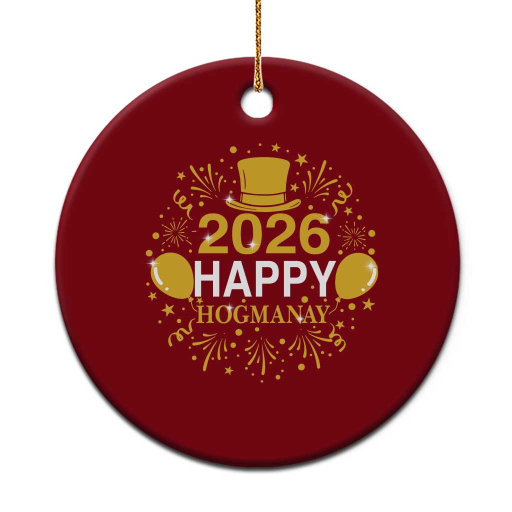 Scottish New Year 2026 Ceramic Ornament Happy Hogmanay NYE Party TS11 1pc Red Print Your Wear