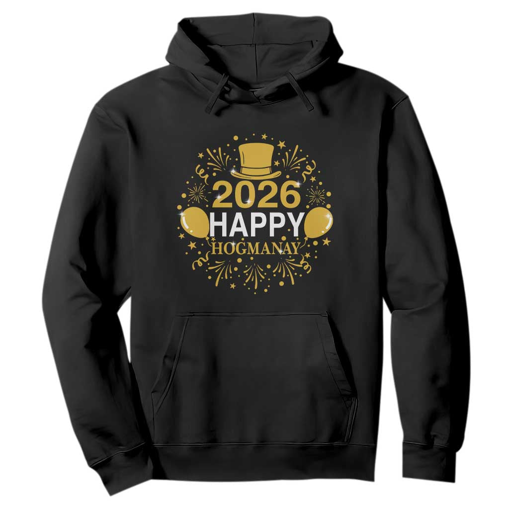 Scottish New Year 2026 Hoodie Happy Hogmanay NYE Party TS11 Black Print Your Wear