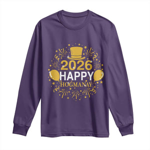 Scottish New Year 2026 Long Sleeve Shirt Happy Hogmanay NYE Party TS11 Purple Print Your Wear