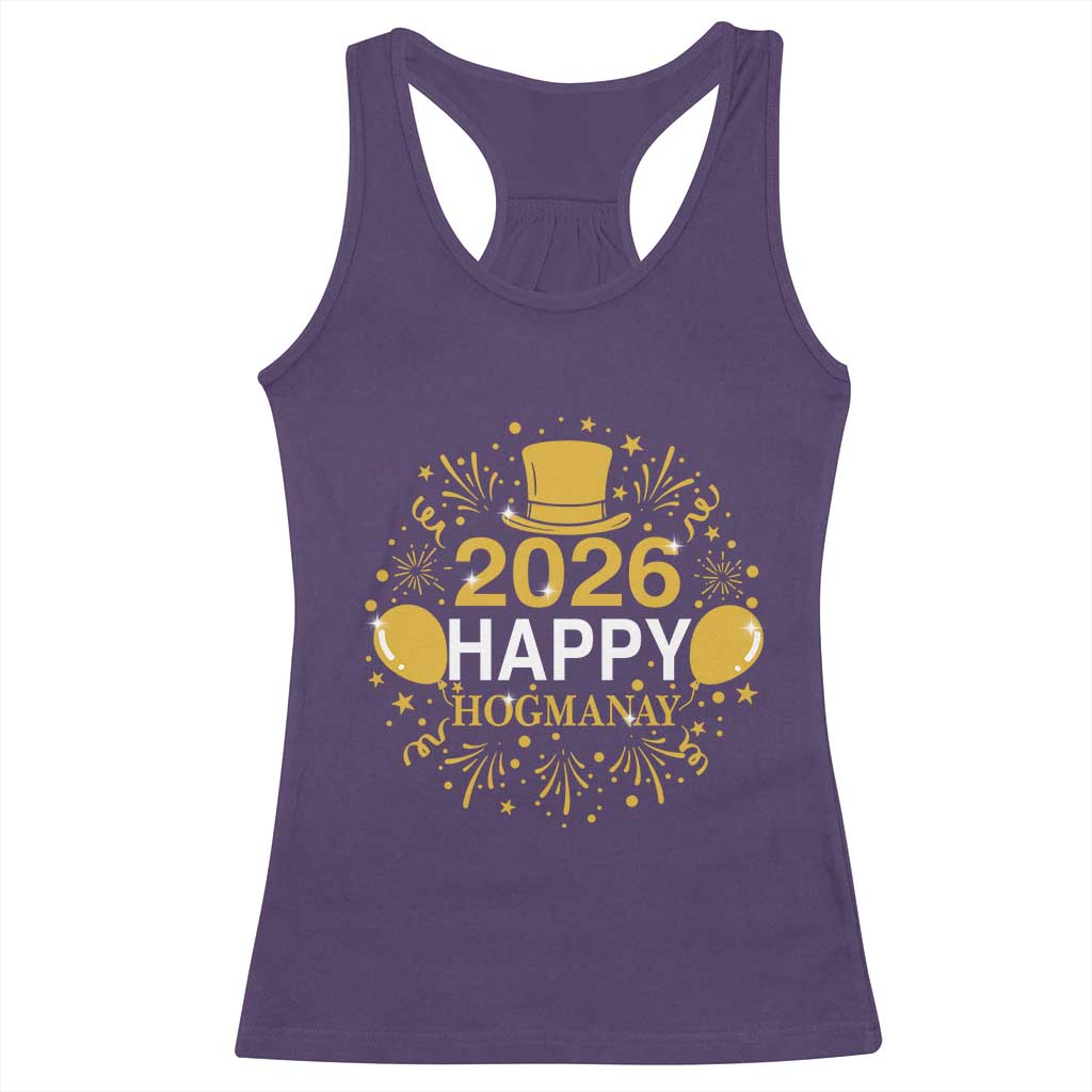 Scottish New Year 2026 Racerback Tank Top Happy Hogmanay NYE Party TS11 Purple Print Your Wear