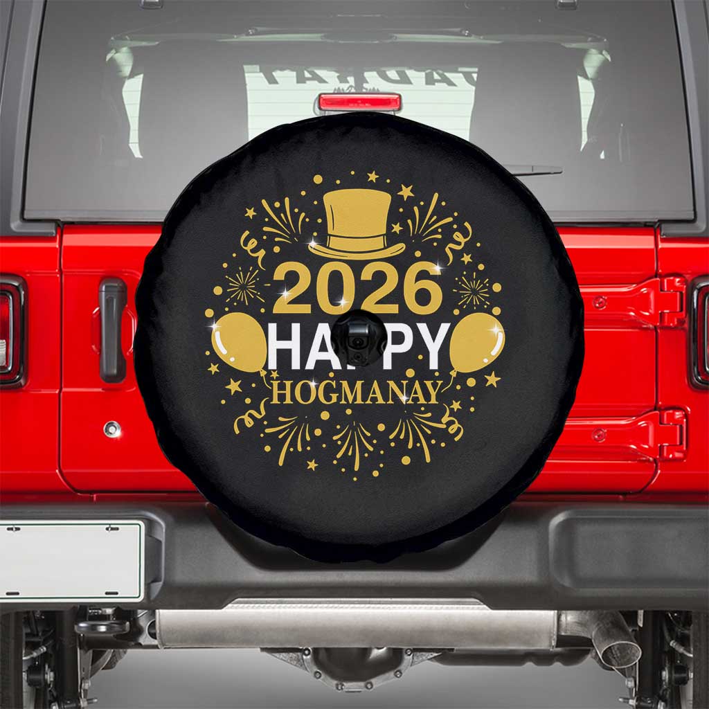 Scottish New Year 2026 Spare Tire Cover Happy Hogmanay NYE Party TS11 Black Print Your Wear