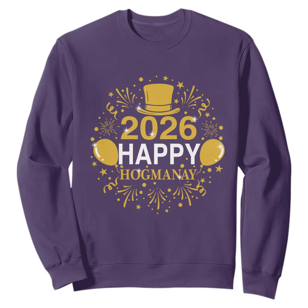 Scottish New Year 2026 Sweatshirt Happy Hogmanay NYE Party TS11 Purple Print Your Wear