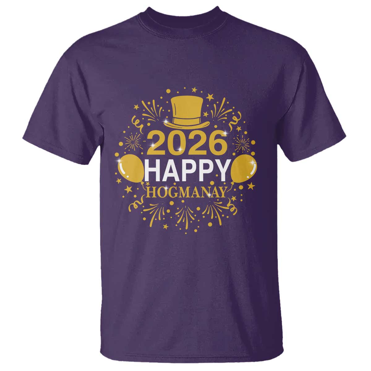 Scottish New Year 2026 T Shirt Happy Hogmanay NYE Party TS11 Purple Print Your Wear