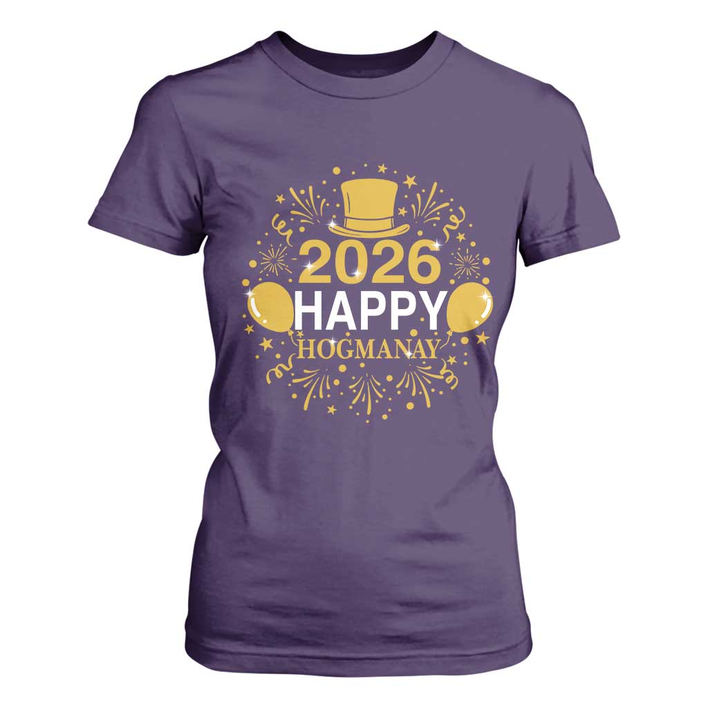 Scottish New Year 2026 T Shirt For Women Happy Hogmanay NYE Party TS11 Purple Print Your Wear