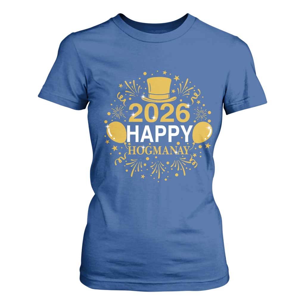 Scottish New Year 2026 T Shirt For Women Happy Hogmanay NYE Party TS11 Royal Blue Print Your Wear