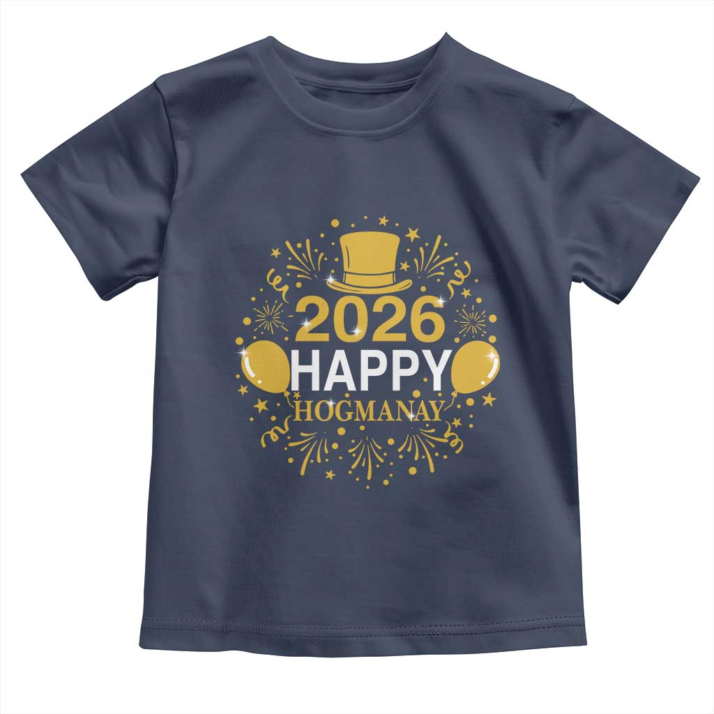 Scottish New Year 2026 Toddler T Shirt Happy Hogmanay NYE Party TS11 Navy Print Your Wear