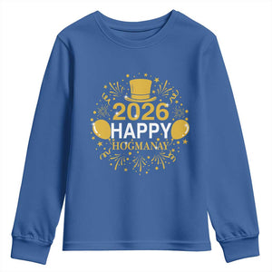 Scottish New Year 2026 Youth Sweatshirt Happy Hogmanay NYE Party TS11 Royal Blue Print Your Wear