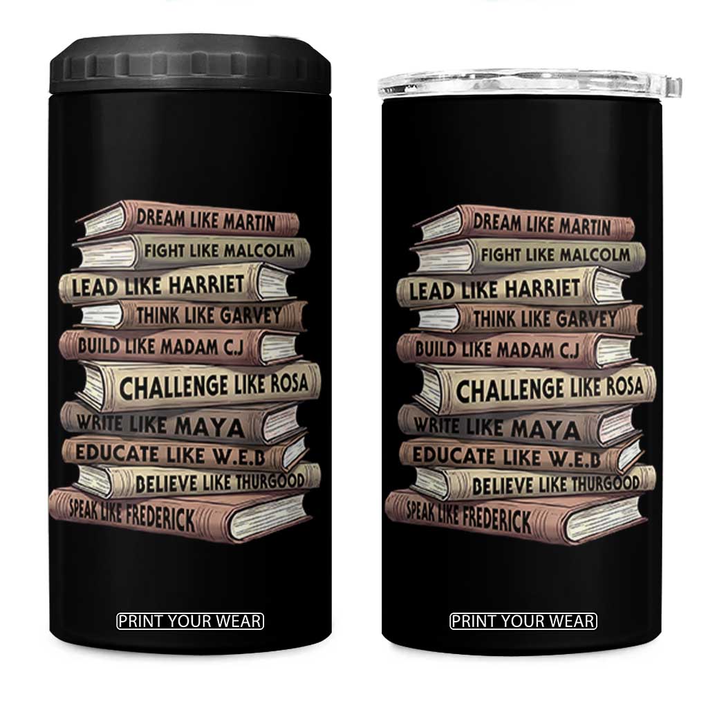 Black History Month African American Leaders Teacher Book Lover 4 in 1 Can Cooler Tumbler TS11 One Size: 16 oz Black Print Your Wear