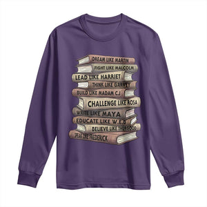 Black History Month African American Leaders Teacher Book Lover Long Sleeve Shirt TS11 Purple Print Your Wear