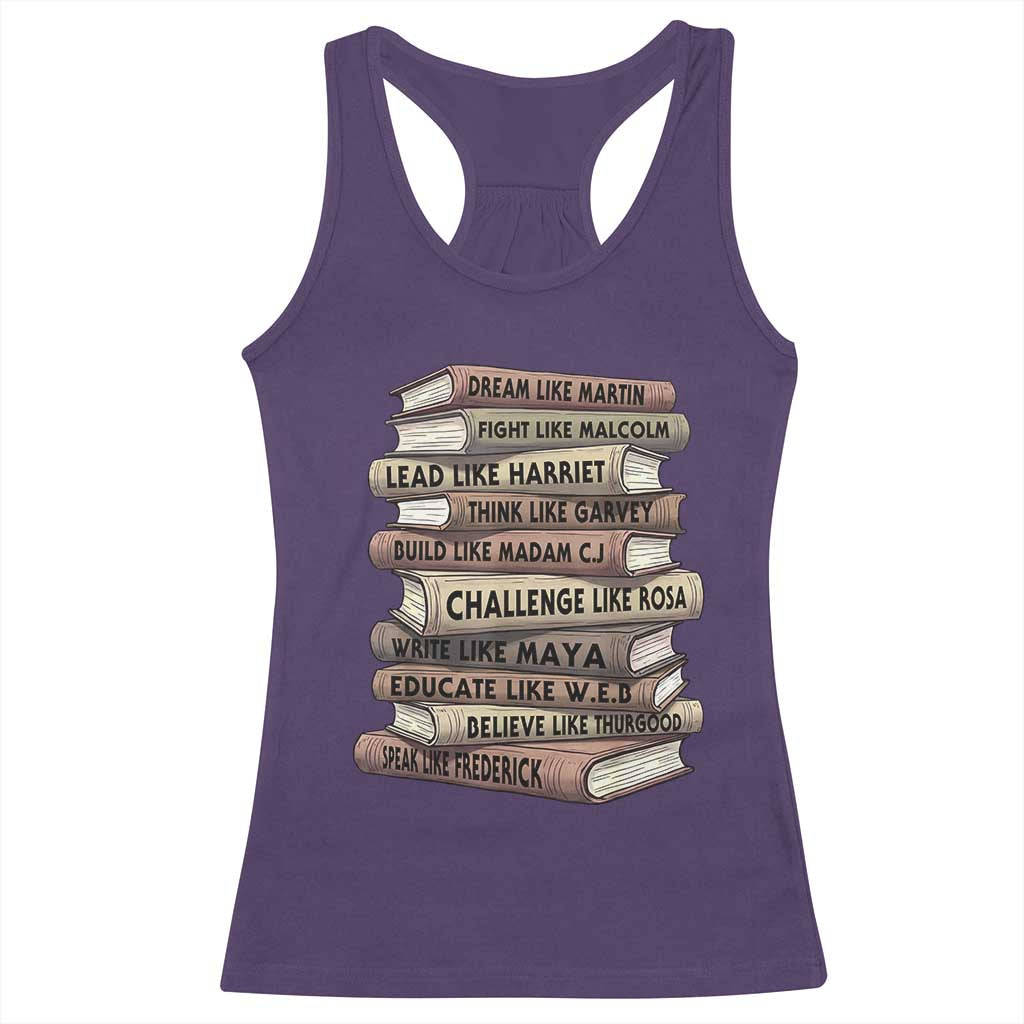 Black History Month African American Leaders Teacher Book Lover Racerback Tank Top TS11 Purple Print Your Wear