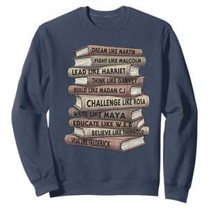 Black History Month African American Leaders Teacher Book Lover Sweatshirt TS11 Navy Print Your Wear