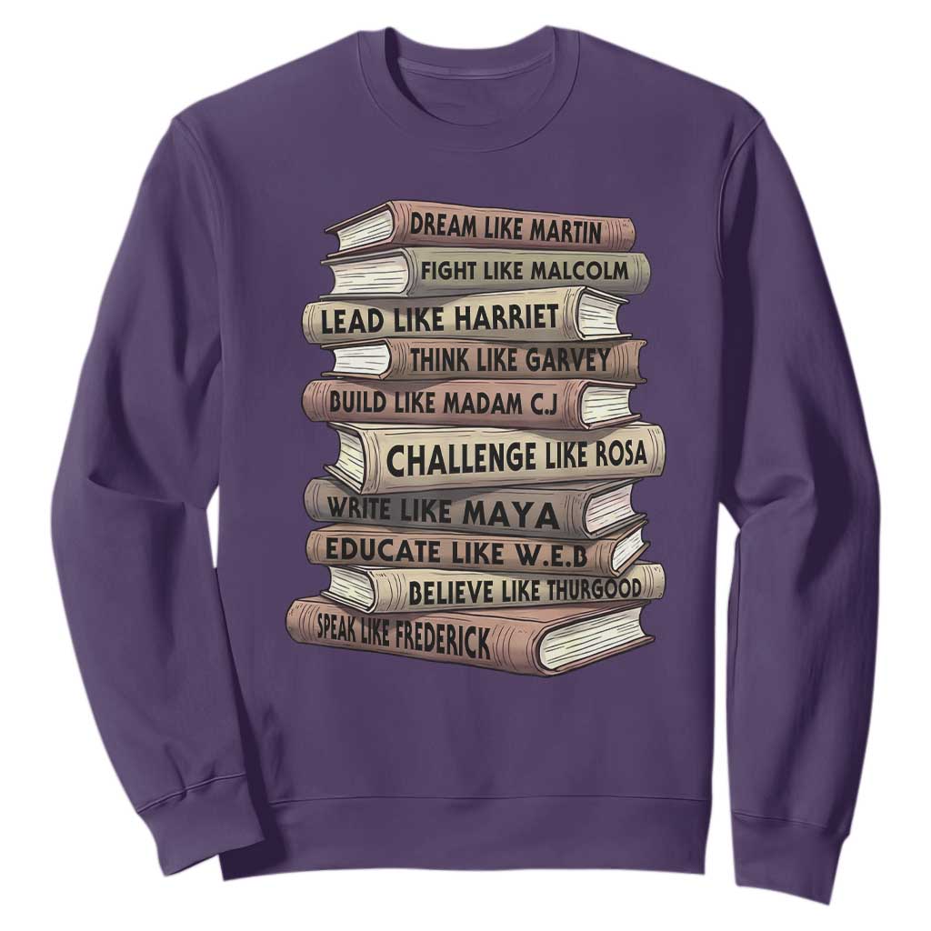Black History Month African American Leaders Teacher Book Lover Sweatshirt TS11 Purple Print Your Wear