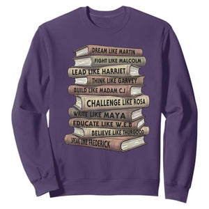 Black History Month African American Leaders Teacher Book Lover Sweatshirt TS11 Purple Print Your Wear