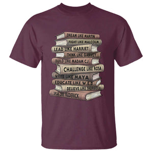 Black History Month African American Leaders Teacher Book Lover T Shirt TS11 Maroon Print Your Wear
