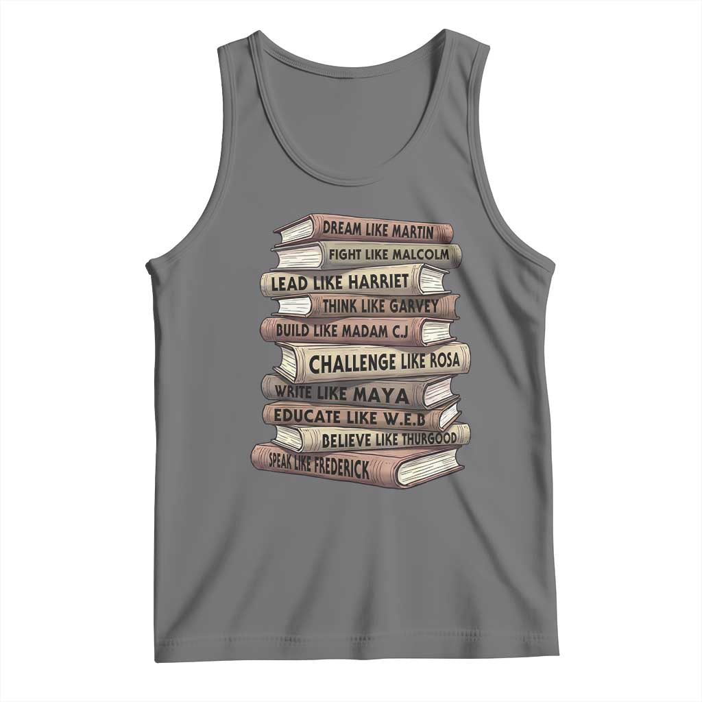 Black History Month African American Leaders Teacher Book Lover Tank Top TS11 Black Heather Print Your Wear