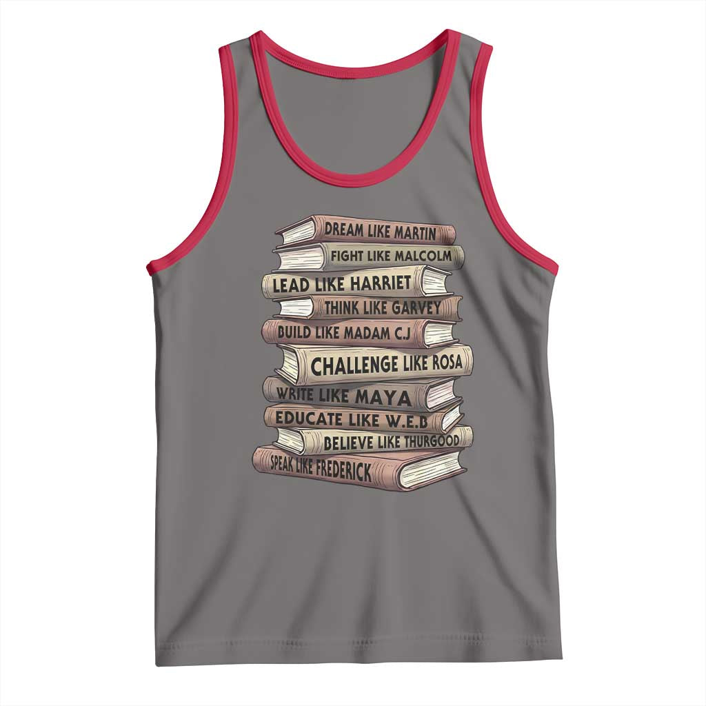 Black History Month African American Leaders Teacher Book Lover Tank Top TS11 Deep Heather Red Print Your Wear
