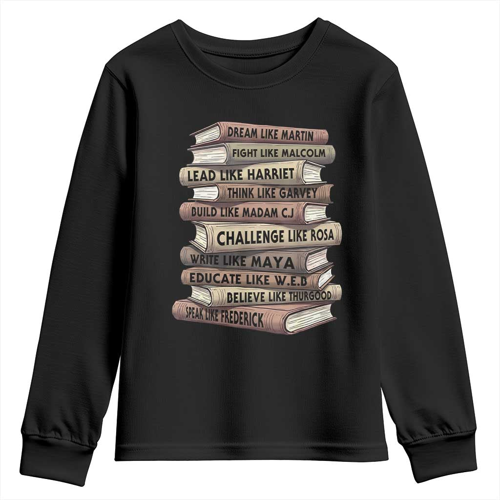 Black History Month African American Leaders Teacher Book Lover Youth Sweatshirt TS11 Black Print Your Wear