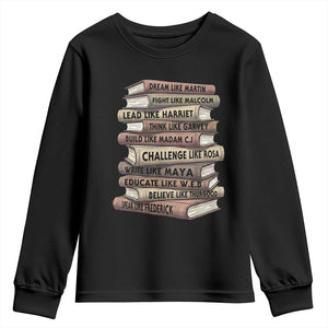 Black History Month African American Leaders Teacher Book Lover Youth Sweatshirt TS11 Black Print Your Wear