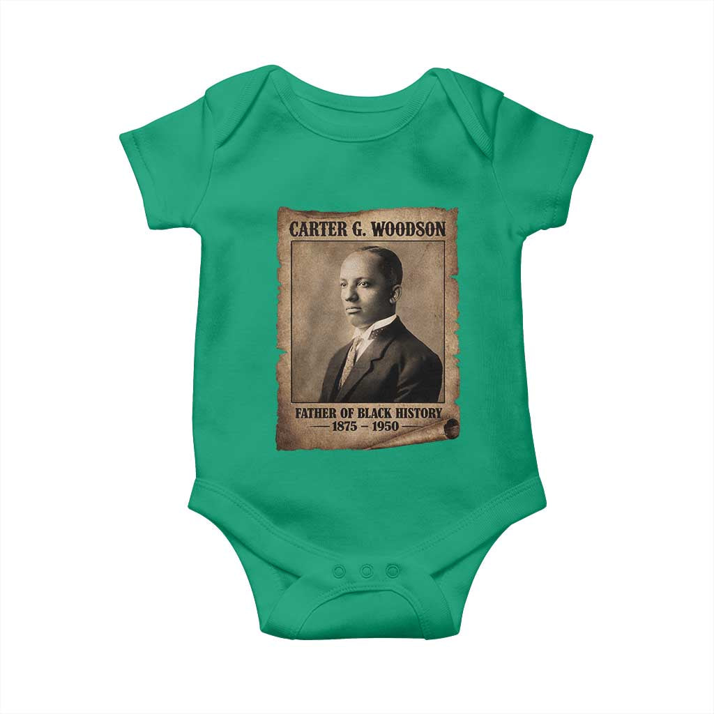 Carter G Woodson Baby Onesie Father Of Black History Month Old Paper Graphic TS11 Irish Green Print Your Wear