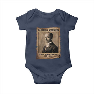 Carter G Woodson Baby Onesie Father Of Black History Month Old Paper Graphic TS11 Navy Print Your Wear