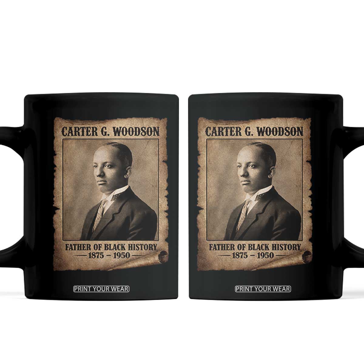 Carter G Woodson Coffee Mug Father Of Black History Month Old Paper Graphic TS11 Black Print Your Wear