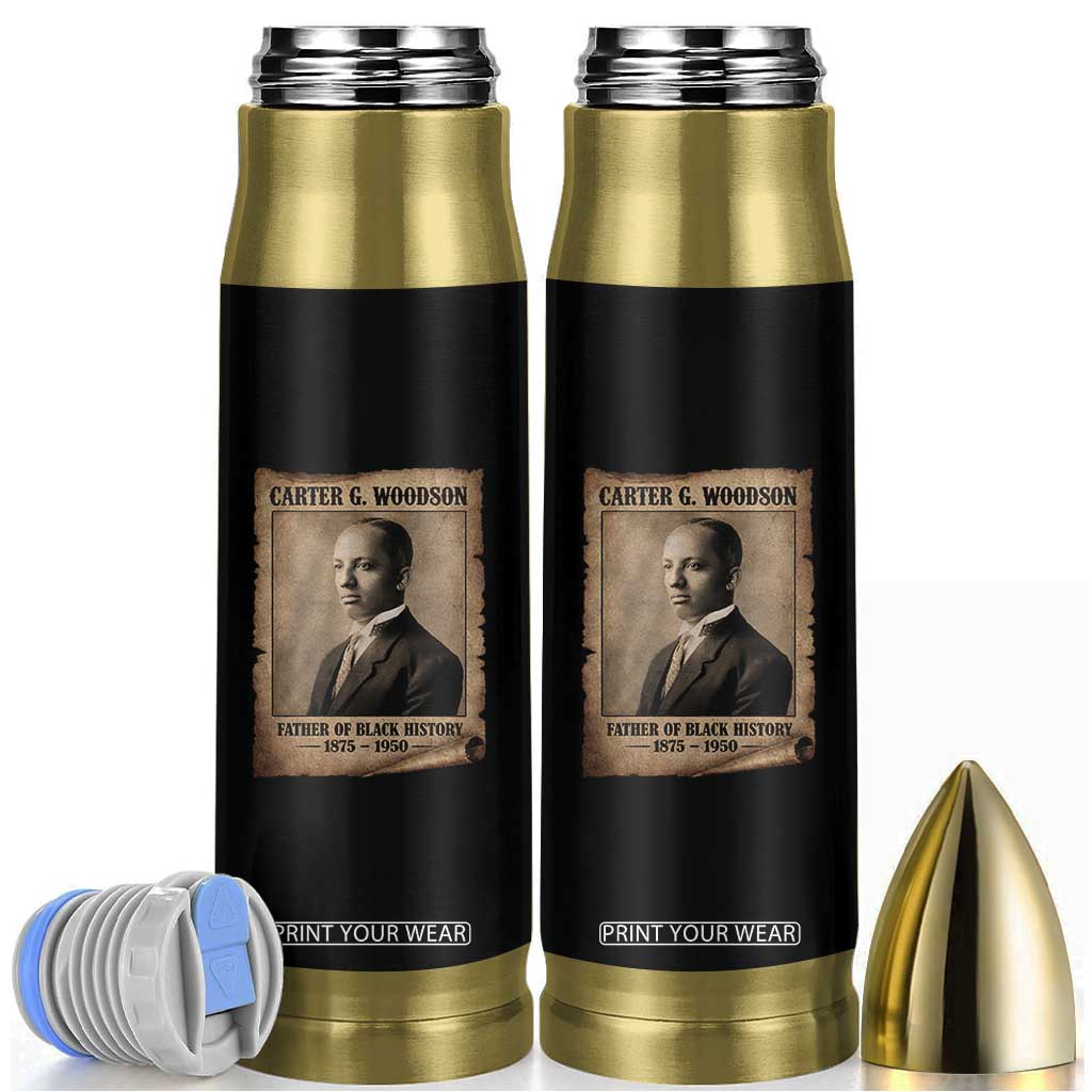 Carter G Woodson Bullet Tumbler Father Of Black History Month Old Paper Graphic TS11 Black Print Your Wear