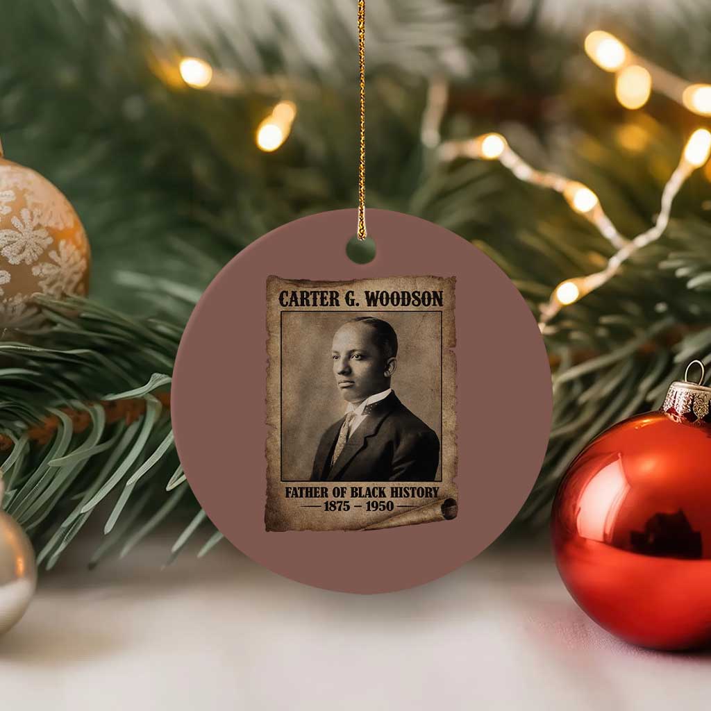 Carter G Woodson Ceramic Ornament Father Of Black History Month Old Paper Graphic TS11 1pc Mocha Print Your Wear