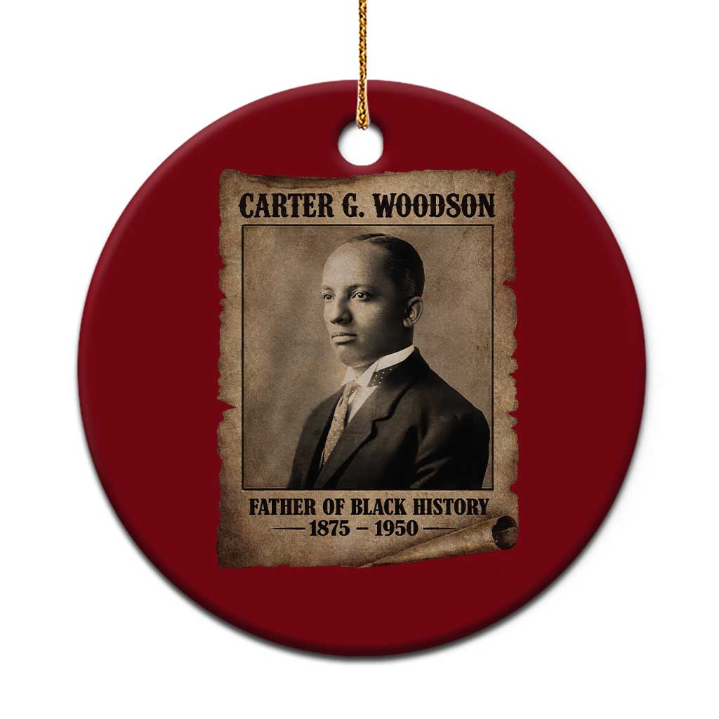 Carter G Woodson Ceramic Ornament Father Of Black History Month Old Paper Graphic TS11 1pc Red Print Your Wear