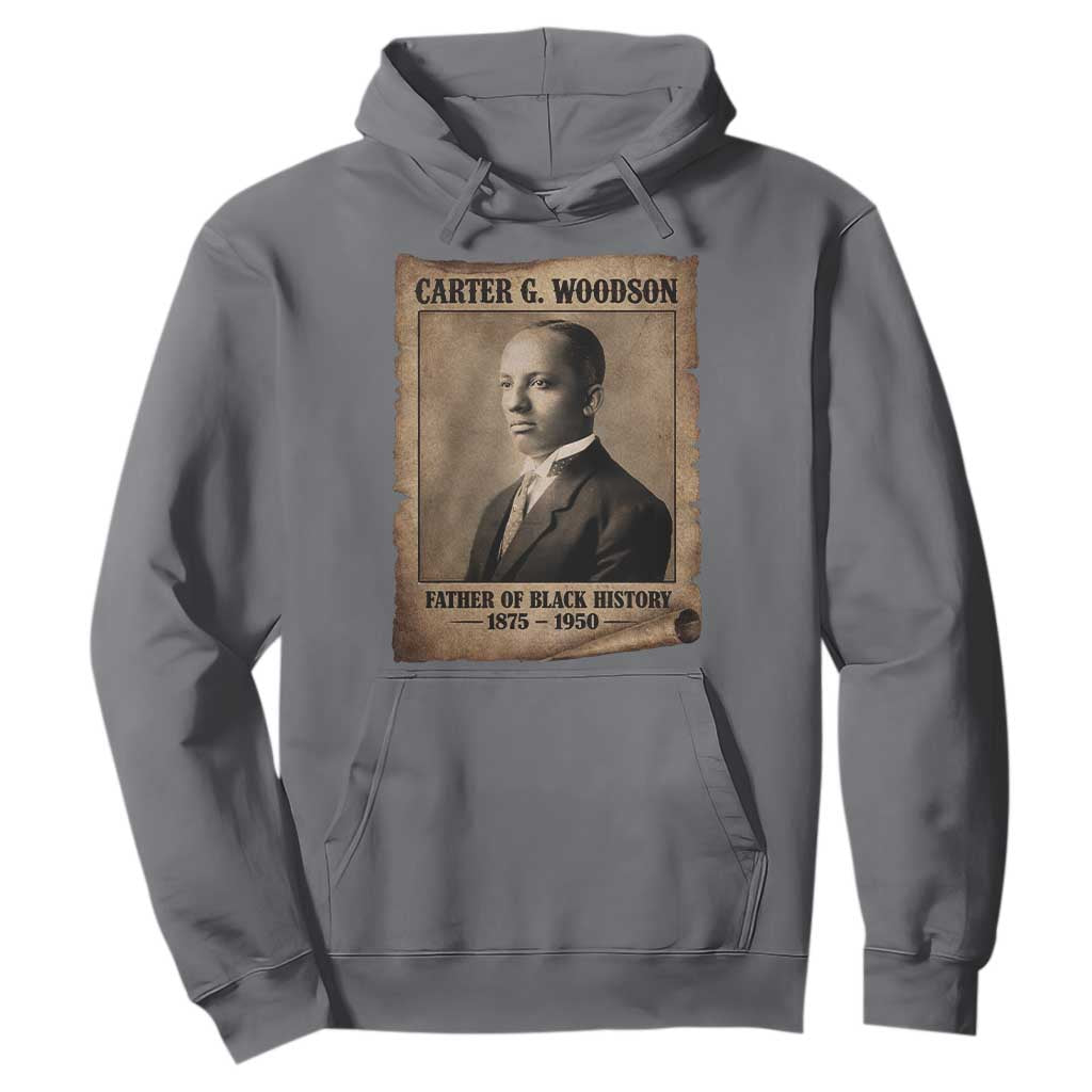 Carter G Woodson Hoodie Father Of Black History Month Old Paper Graphic TS11 Charcoal Print Your Wear