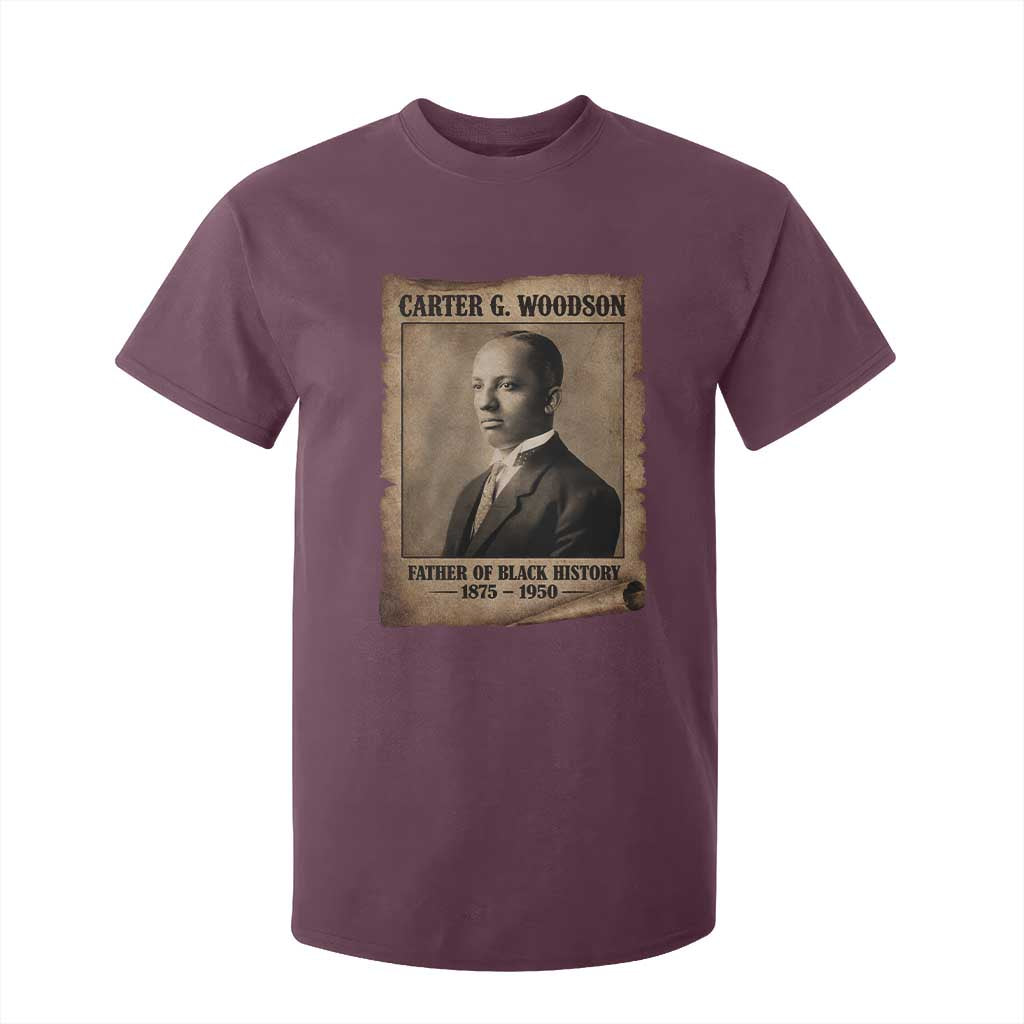 Carter G Woodson T Shirt For Kid Father Of Black History Month Old Paper Graphic TS11 Maroon Print Your Wear