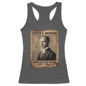 Carter G Woodson Racerback Tank Top Father Of Black History Month Old Paper Graphic TS11 Dark Heather Print Your Wear