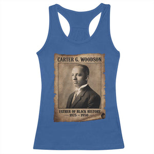 Carter G Woodson Racerback Tank Top Father Of Black History Month Old Paper Graphic TS11 Royal Blue Print Your Wear
