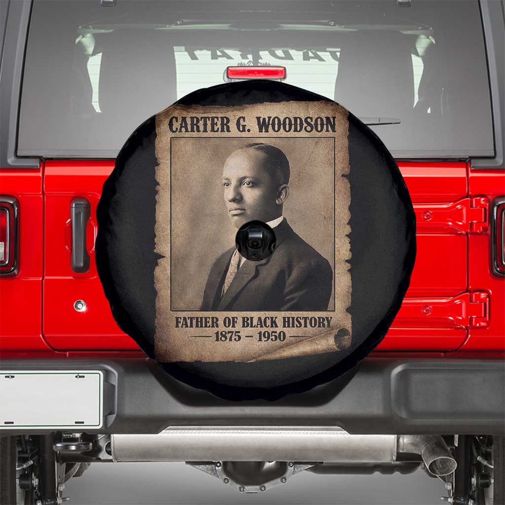 Carter G Woodson Spare Tire Cover Father Of Black History Month Old Paper Graphic TS11 Black Print Your Wear