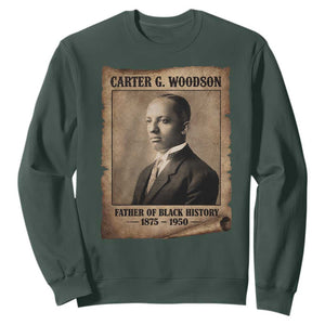 Carter G Woodson Sweatshirt Father Of Black History Month Old Paper Graphic TS11 Dark Forest Green Print Your Wear