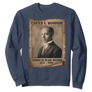Carter G Woodson Sweatshirt Father Of Black History Month Old Paper Graphic TS11 Navy Print Your Wear