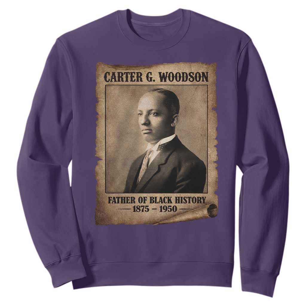 Carter G Woodson Sweatshirt Father Of Black History Month Old Paper Graphic TS11 Purple Print Your Wear