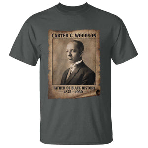 Carter G Woodson T Shirt Father Of Black History Month Old Paper Graphic TS11 Dark Heather Print Your Wear