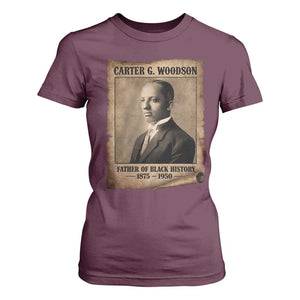 Carter G Woodson T Shirt For Women Father Of Black History Month Old Paper Graphic TS11 Maroon Print Your Wear