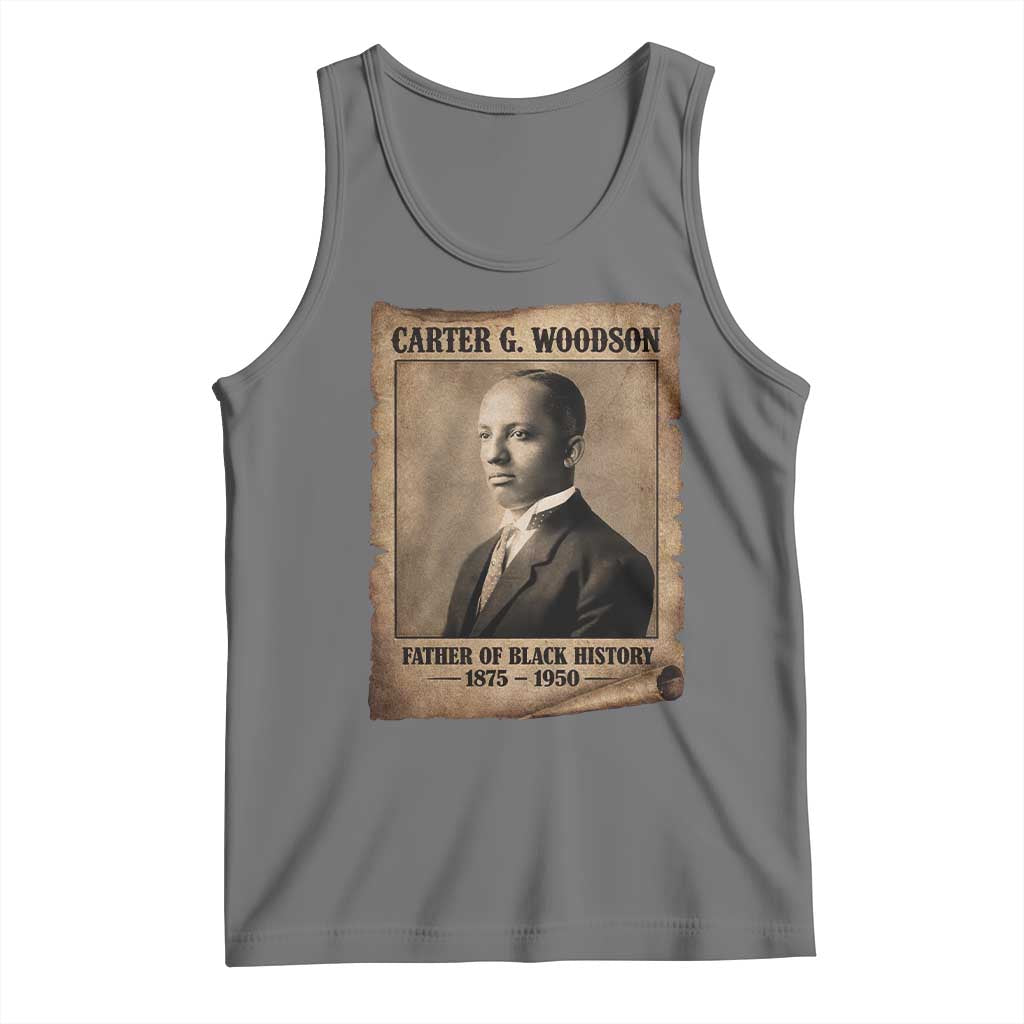 Carter G Woodson Tank Top Father Of Black History Month Old Paper Graphic TS11 Black Heather Print Your Wear