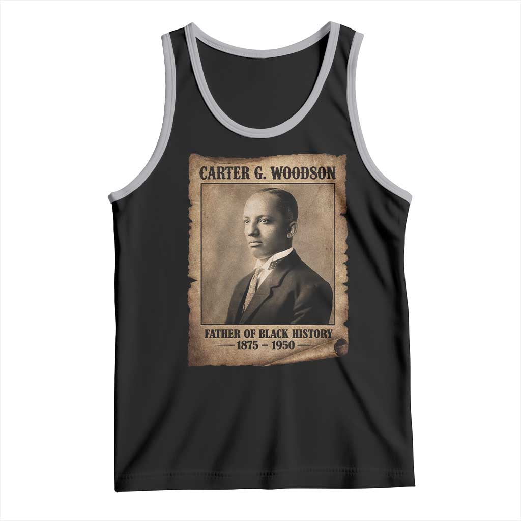 Carter G Woodson Tank Top Father Of Black History Month Old Paper Graphic TS11 Black Athletic Heather Print Your Wear