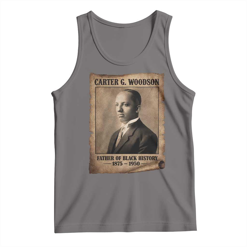 Carter G Woodson Tank Top Father Of Black History Month Old Paper Graphic TS11 Deep Heather Print Your Wear