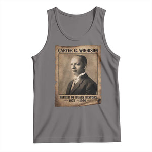 Carter G Woodson Tank Top Father Of Black History Month Old Paper Graphic TS11 Deep Heather Print Your Wear